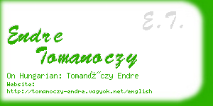 endre tomanoczy business card